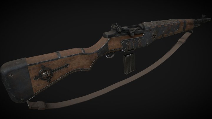 Gothic Rifle Weapon 3D Model