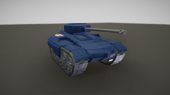 Simple animated tank 3D Model