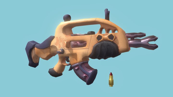 Stylized XM8 assault rifle (Rigged & Lowpoly) 3D Model