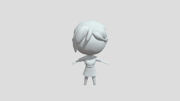 Cute little girl 3D Model