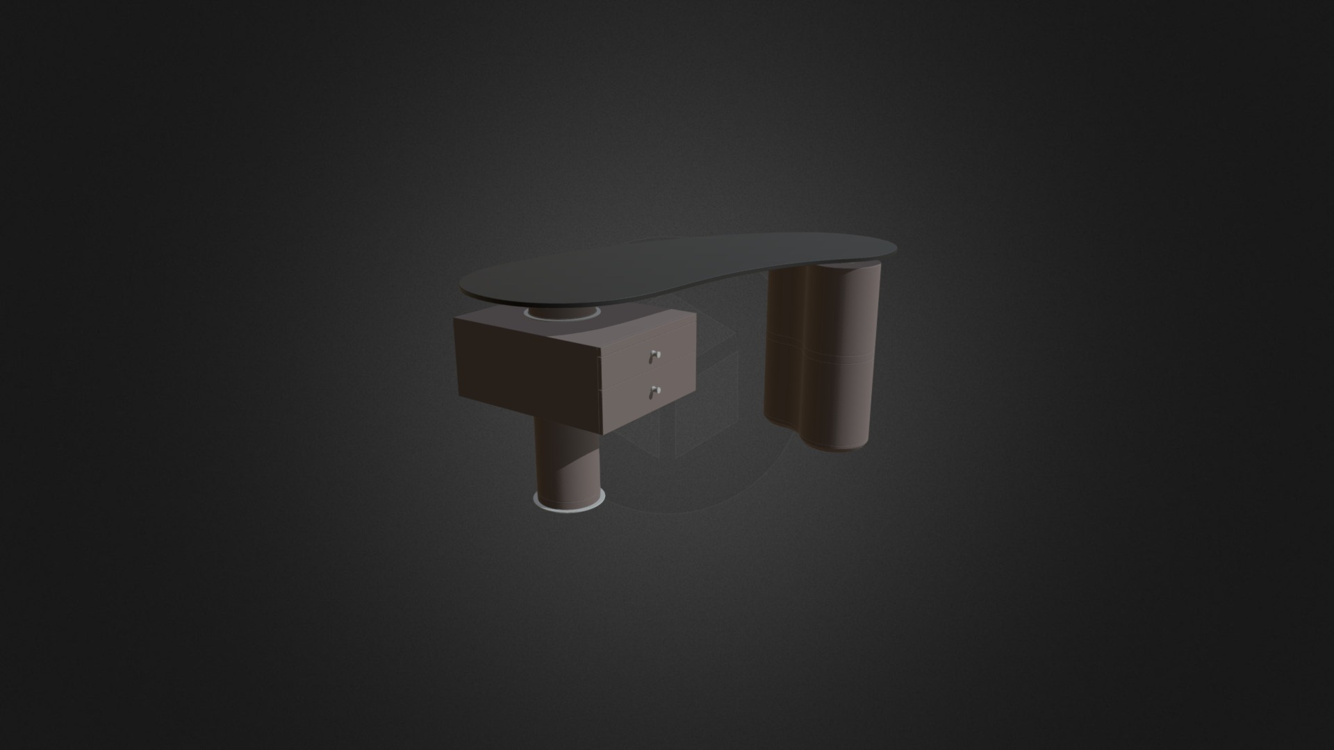 3D model Modern Office Desk - This is a 3D model of the Modern Office Desk. The 3D model is about a white and grey lamp.