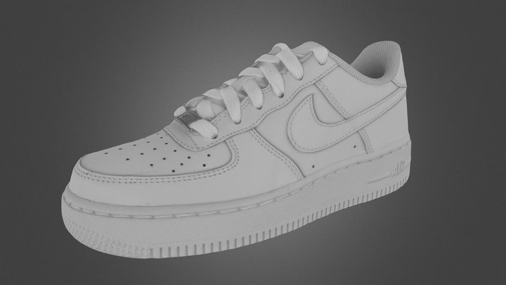 Nike Air Force 1 White on White 1 3D Model