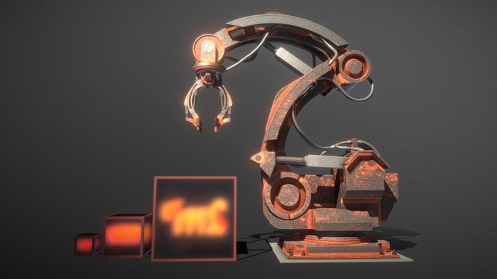 Industrial Robot Arm (Rusty Version) 3D Model