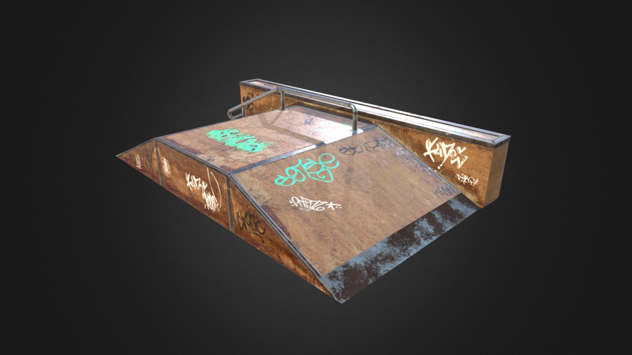 3D model Low Poly Skateboard Ramp - This is a 3D model of the Low Poly Skateboard Ramp. The 3D model is about a close-up of a book.