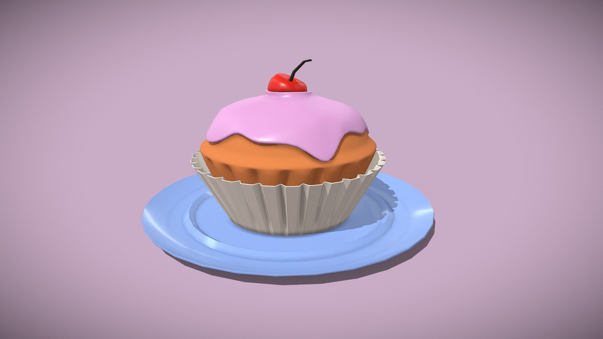 Glazured cake maffin on the plate