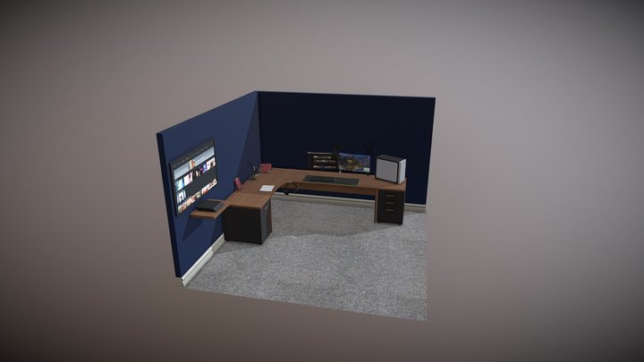 UCLAN Diorama: Gaming Setup 3D Model