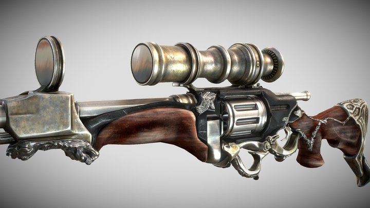 Revolver Rifle 3D Model