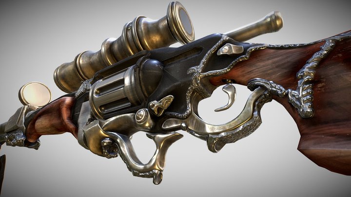 Revolver Rifle 3D Model
