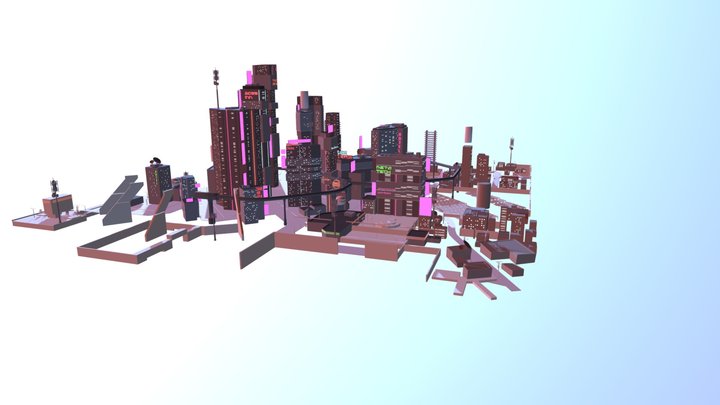 CuberpunkCityWithKaws 3D Model