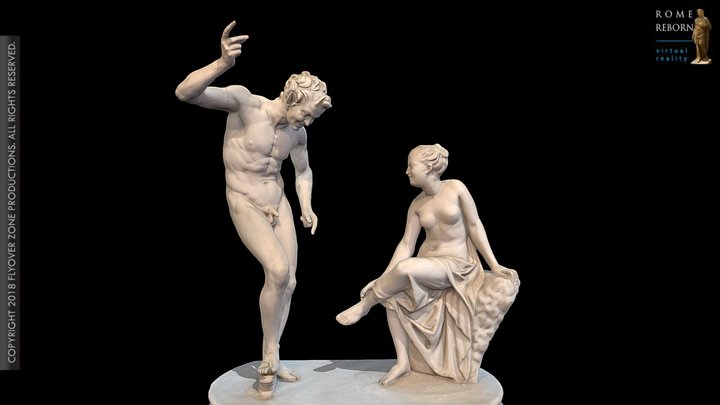 3D rendering of Faun and Nymph