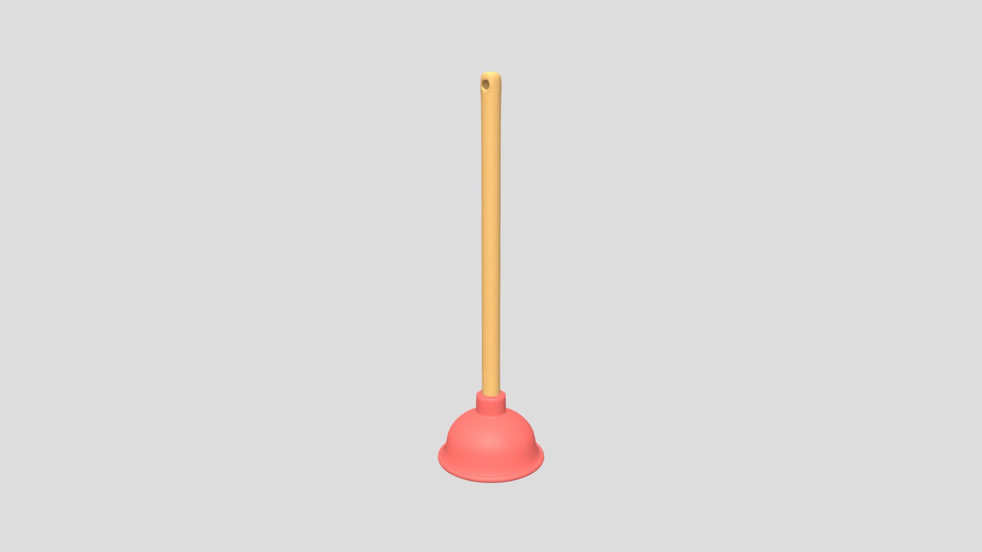3D model Plunger - This is a 3D model of the Plunger. The 3D model is about a red and yellow plunger.