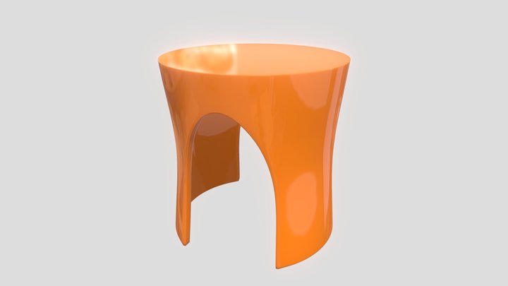 orange abstract wobbly side table 3D Model
