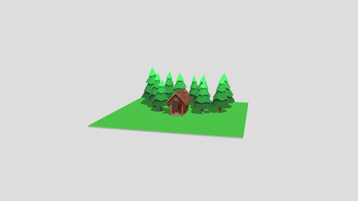 Cabaña_diorama 3D Model