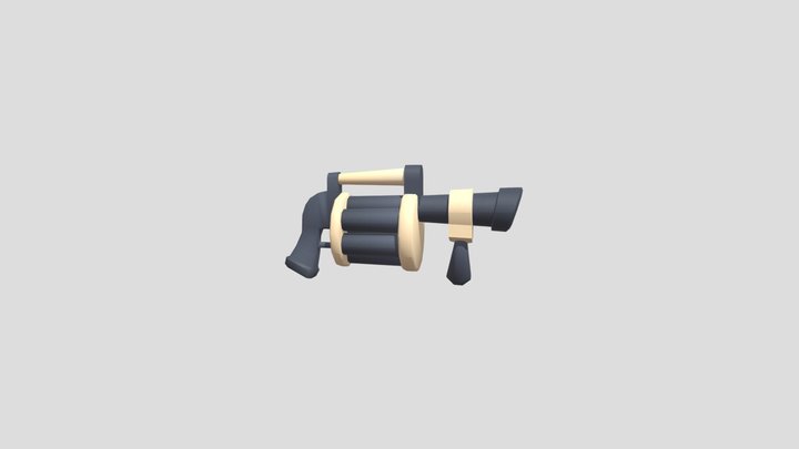 Cartoon Stylized Grenade Launcher 3D Model