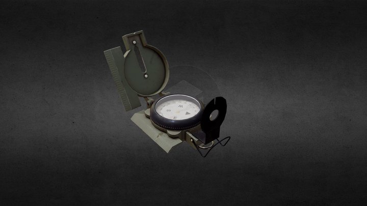 Military compass low poly 3D Model