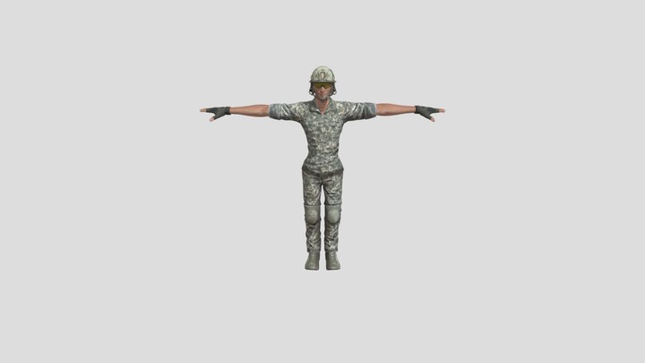 Military soldier character 3D Model