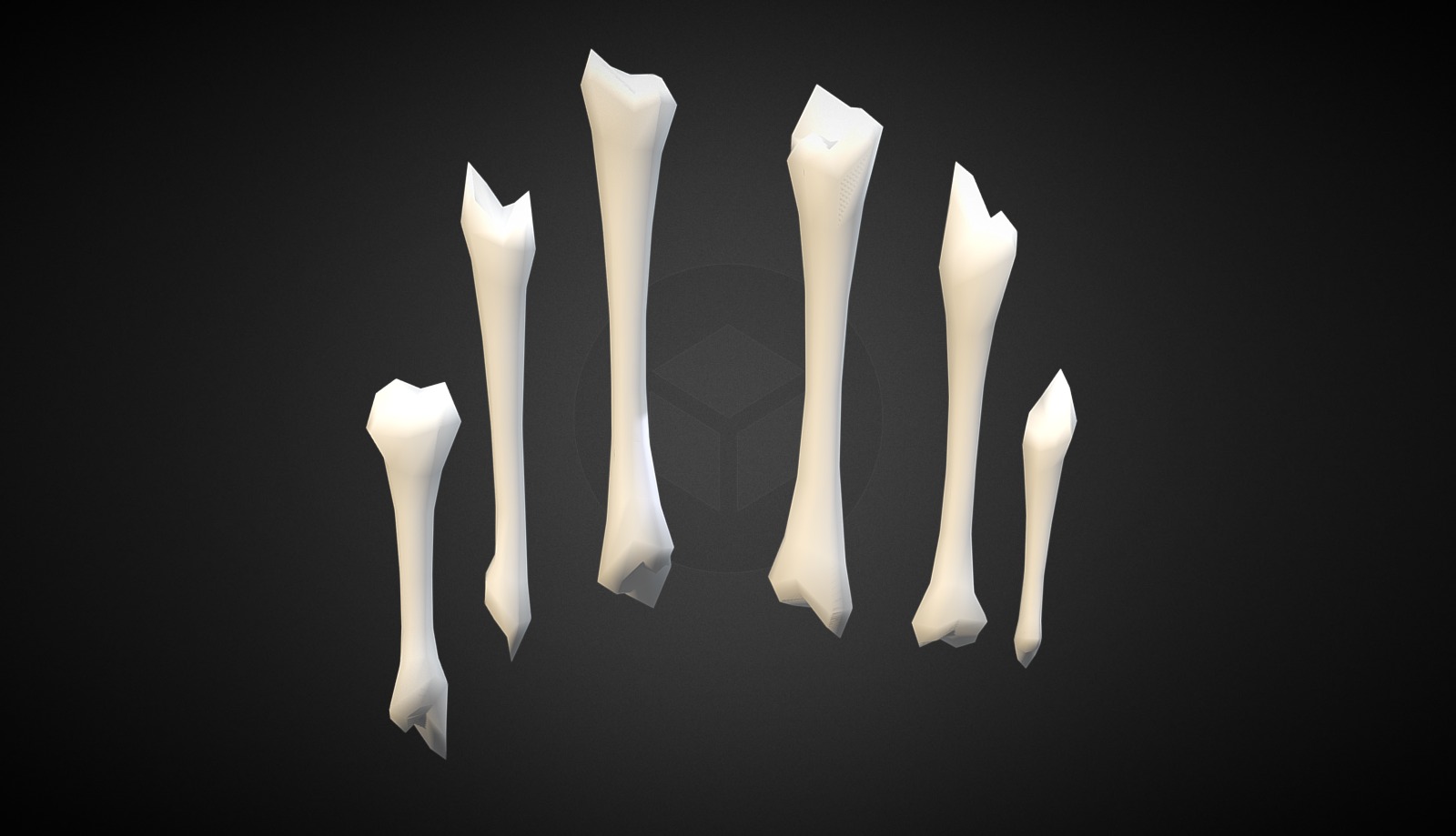 Включи кости 3. Кости Лоу Поли. Кость d3. 3д модель кости. Low Poly кость.