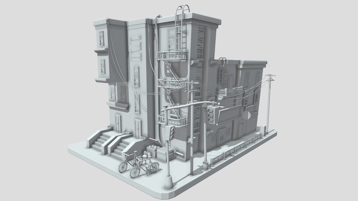 Stylized Building 3D Model