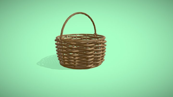 Basket плетеная из лозы 3D Model