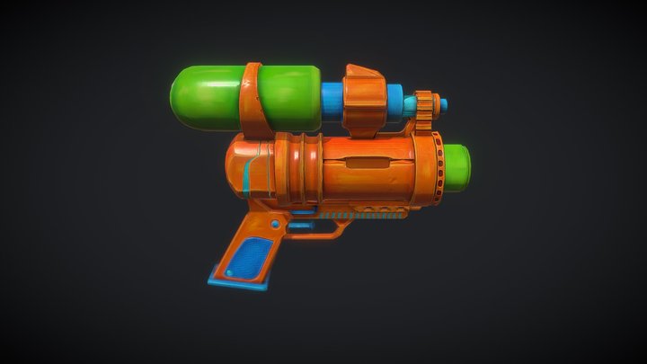 Cartoon Water Gun 3D Model