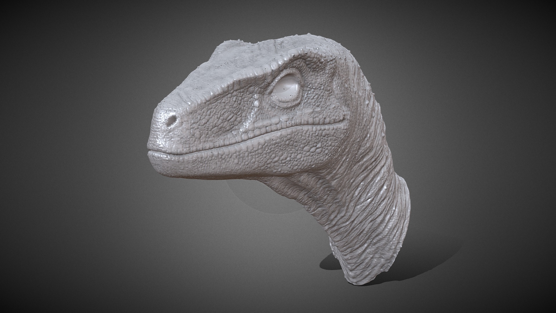 3D model Raptor Head (printable) - This is a 3D model of the Raptor Head (printable). The 3D model is about a close-up of a fish.