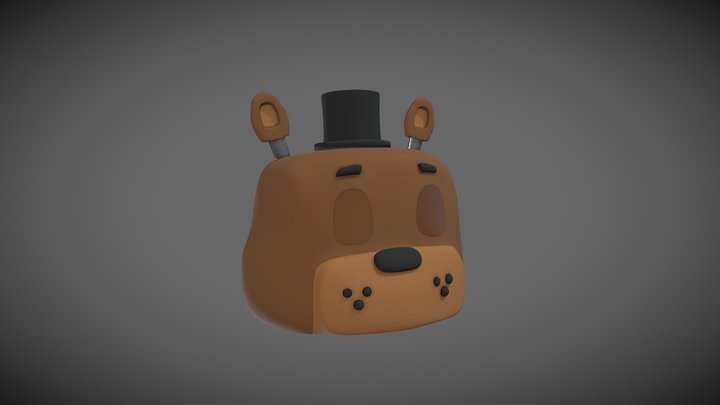 Stylized Freddy Fazbear mask 3D Model