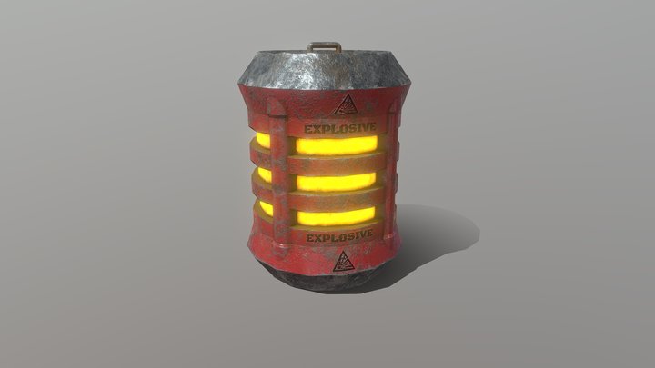 Sci-fi Industrial Barrel Pack 3D Model