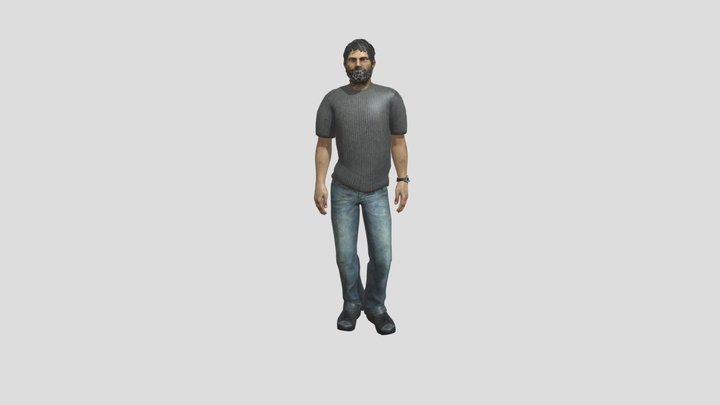 YOUNG MAN IN INFORMAL CLOTHES MOVING HIS LEGS 3D Model