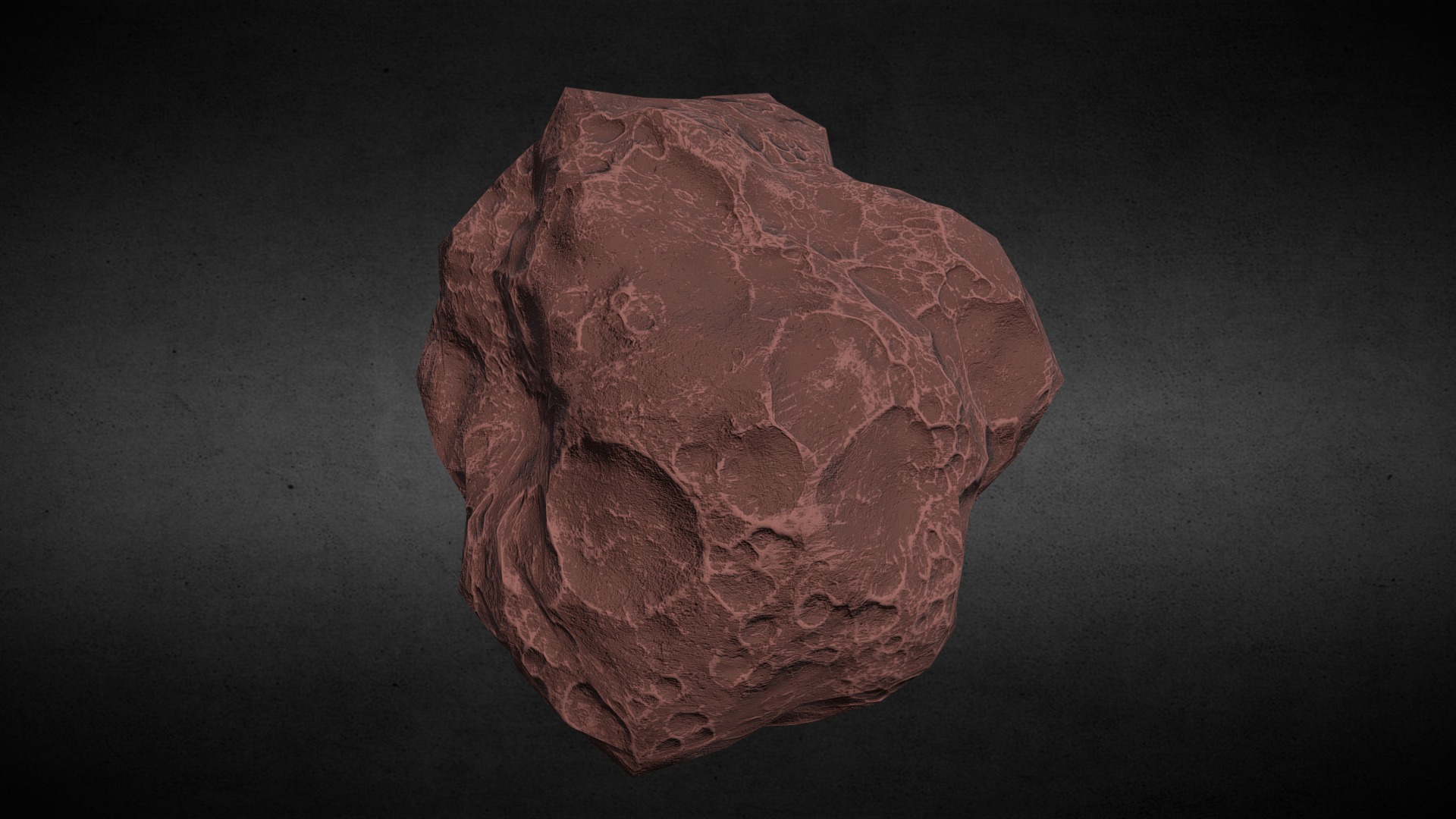 3D model Asteroid v3 - This is a 3D model of the Asteroid v3. The 3D model is about a rock with a dark background.