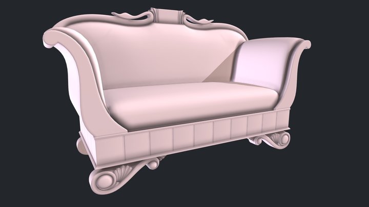 Antique Couch 3D Model