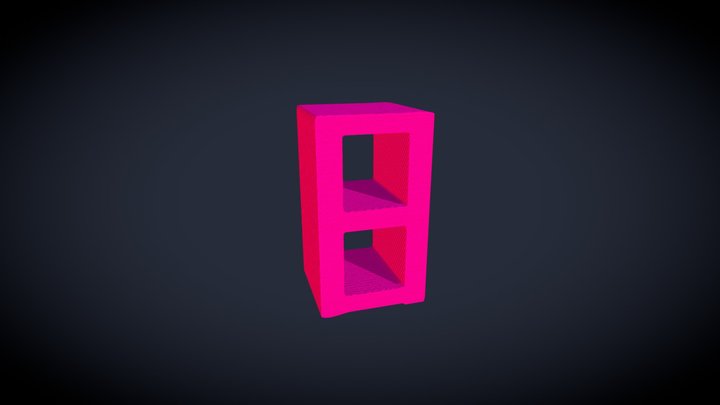 First Pink Cinder Block Model 3D Model
