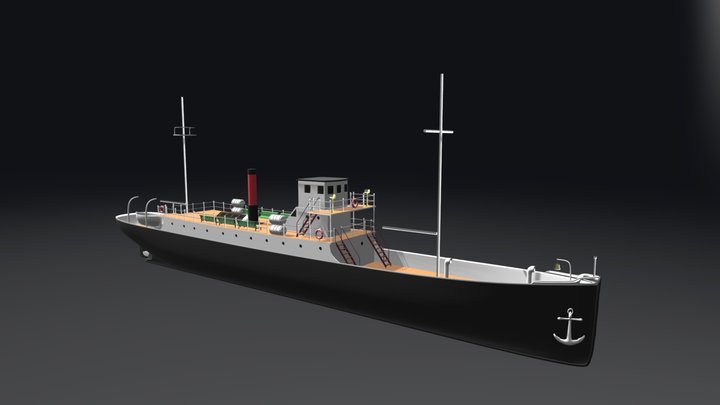 Yavarí barco a vapor del Titicaca 3D Model