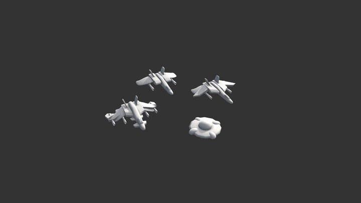 Space Shooter Object Pack (low poly) 3D Model
