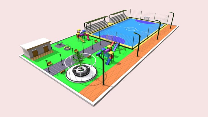 Playground - Children's park - 3D 3D Model
