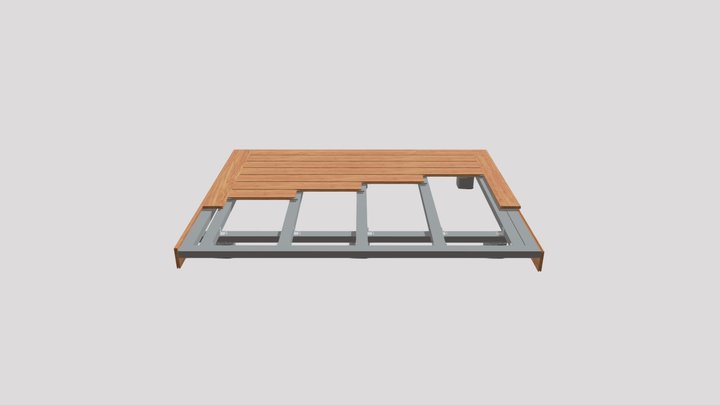 Dasso Decking On Proframe - Picture Frame Layout 3D Model