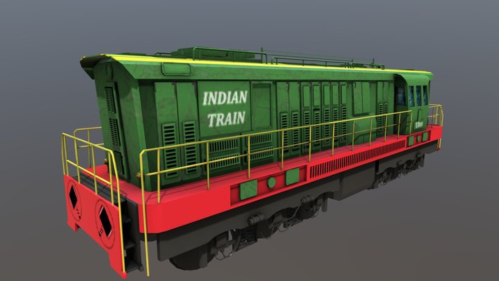 Indian Train 3D Model