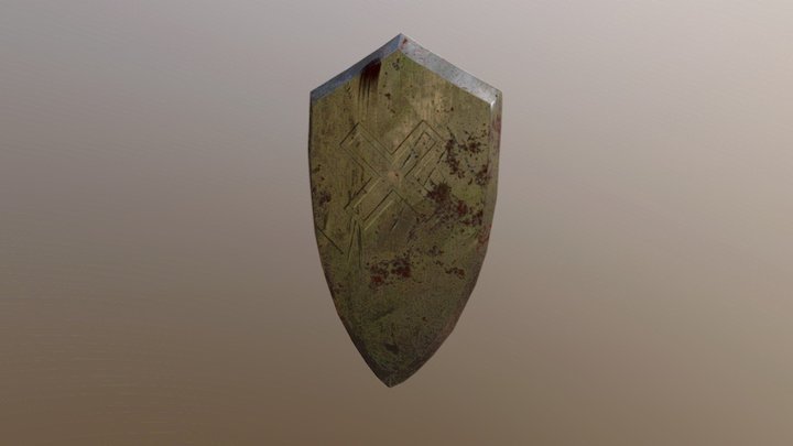 Old, Rusted Shield 3D Model