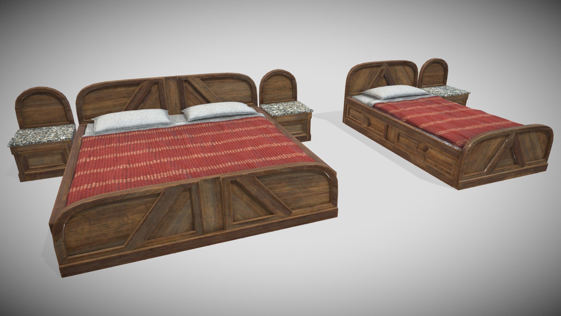 Beds - Letto_Schienalito - Buy Royalty Free 3D model by Francesco ...