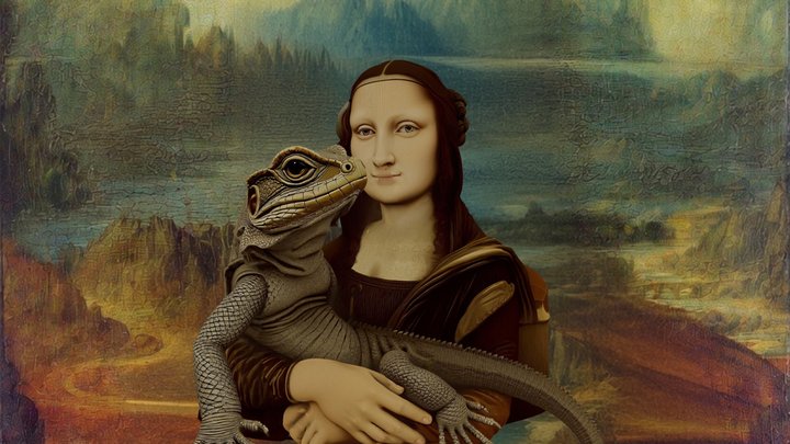 Mona Lizard 3D Model