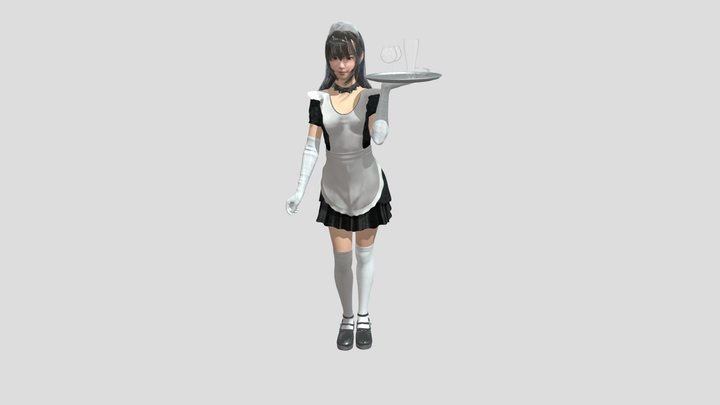 High-Quality Maid Model for Games 3D Model