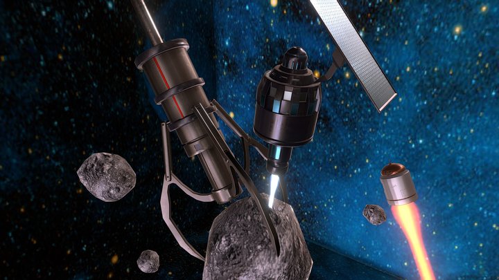 Asteroid-Miner Wars Diorama 3D Model