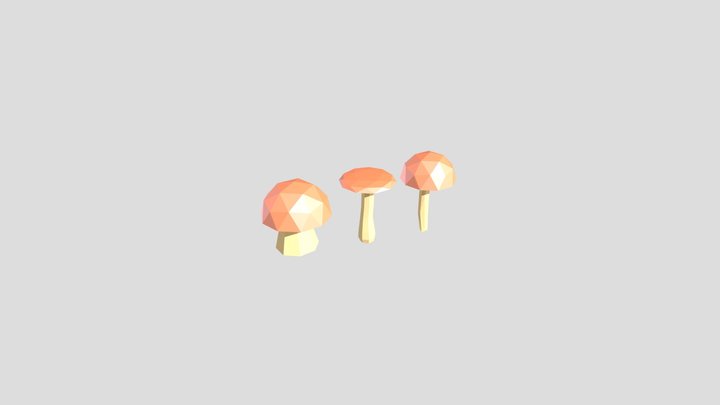Low_Poly_Mushrooms 3D Model