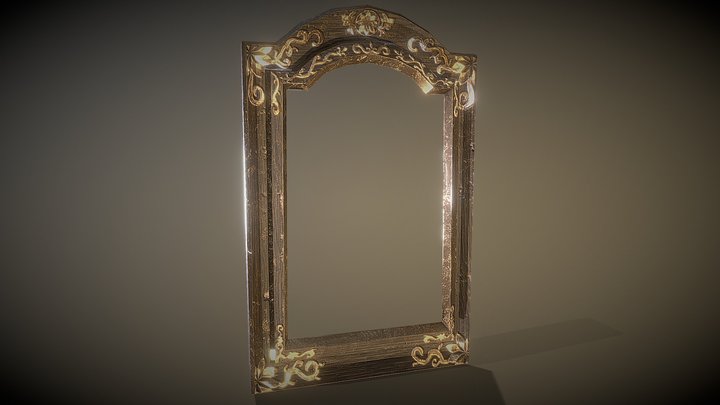 Ornate Victorian Antique Mirror 3D Model