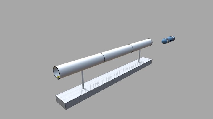 Hyperloop Track & Tube - Hyperloop Design Studio 3D Model