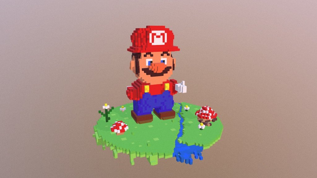 Voxel Mario - Download Free 3D model by nikomata [4b4ef4b] - Sketchfab