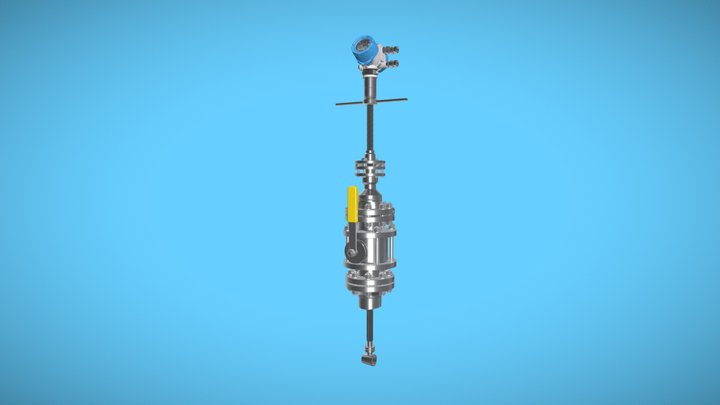 ELEMER-RV Probe flow meter with lubricator 3D Model