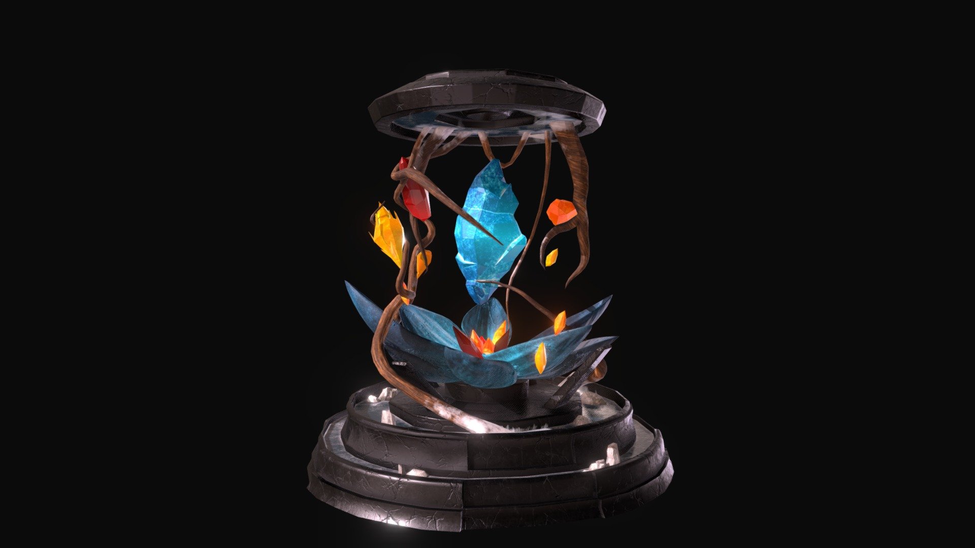 Frozen Crystal Lotus Pedestal