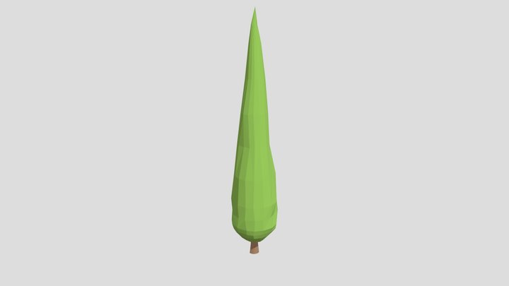 Lowpoly Cypress Tree 3D Model