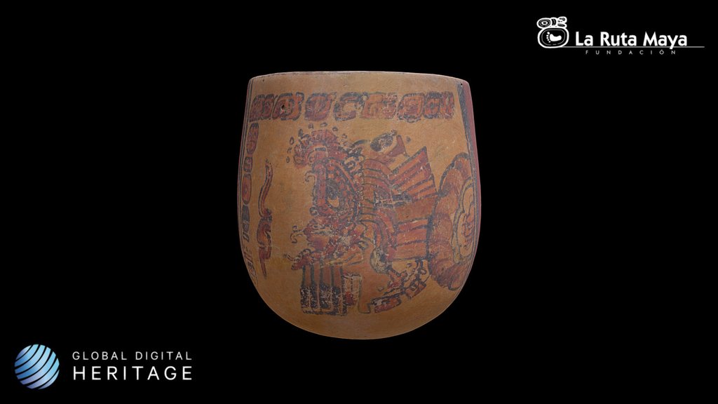 Vase w/ Figures in Raptor Bird Costumes