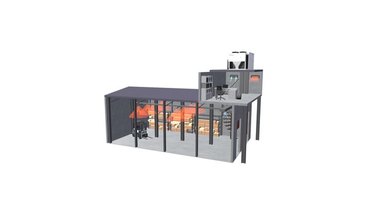 Air to air heat pump - Rooftop 3D Model
